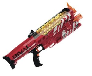 Nerf Rival Nemesis, the 100 round hopper blaster in the Rival line