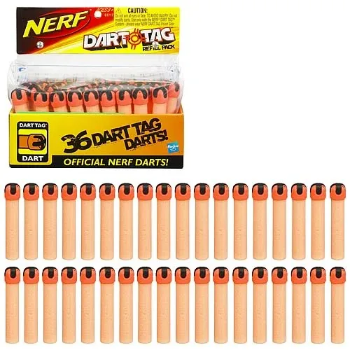 Nerf Dart Tag 36 dart refill pack, velcro tipped darts that stick to the scoring vest patches