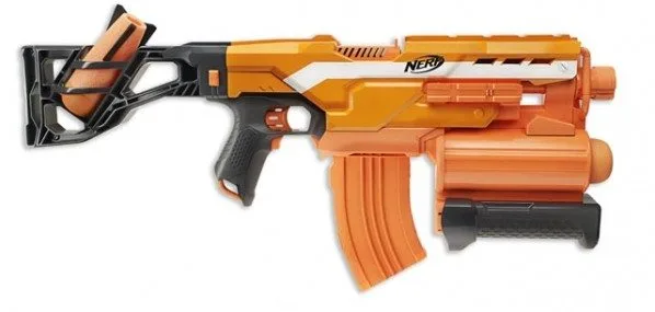 Nerf Elite 2-in-1 Demolisher with the missile launcher under the barrel