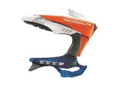 White and orange Nerf Alien Menace Voidcaster with its curved alien shell