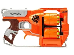 Orange Nerf Zombie Strike FlipFury with its twin flipping drums