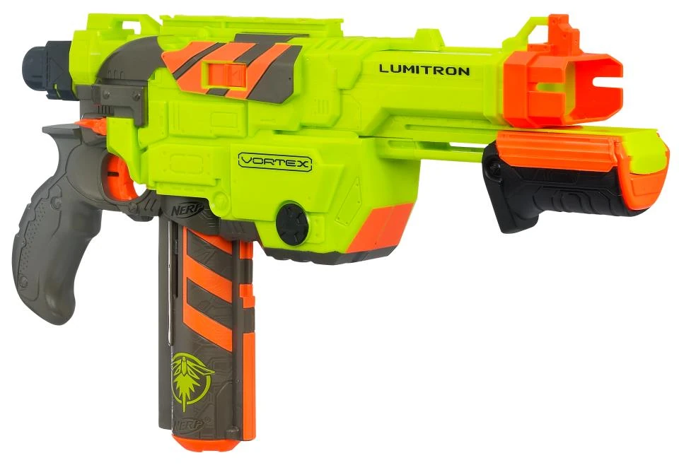 Nerf Vortex Lumitron in neon, the glow in the dark Vortex blaster